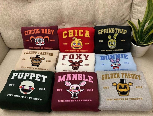 Personalized Vintage Five Nights at Freddy's Shirt, Custom Villain Five Nights at Freddy's Halloween 2026 Tee, Retro Horror Nights Shirts