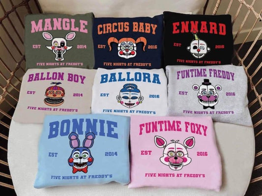 Personalized Vintage Five Nights at Freddy's Shirt, Custom Villain Five Nights at Freddy's Halloween 2026 Tee, Retro Horror Nights Shirts